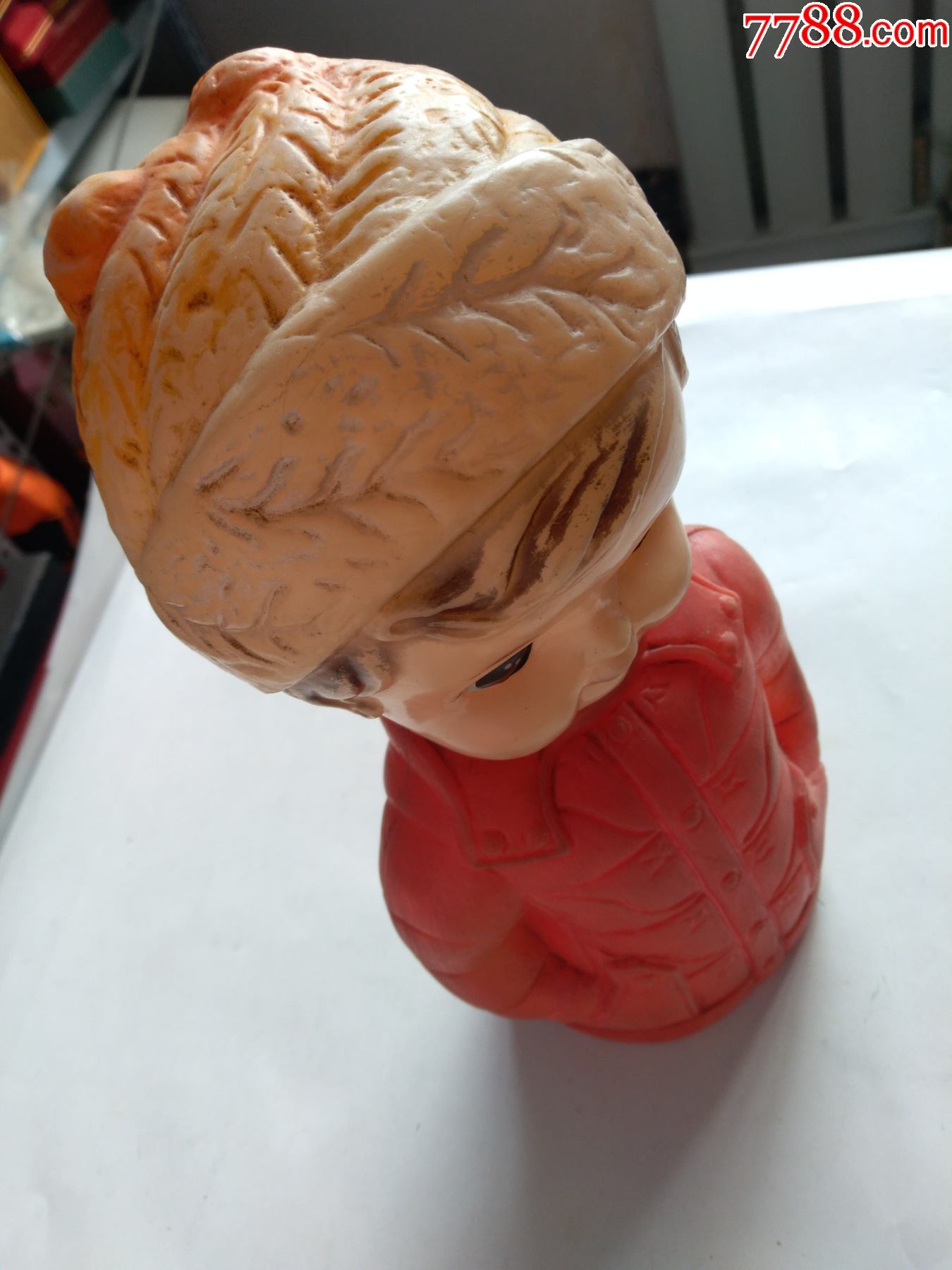 穿红棉袄漂亮娃娃,外观无裂无损,塑料材质,点图可放大_其他传统玩具