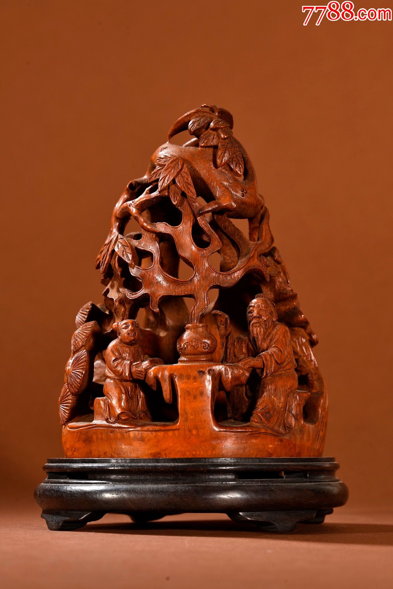 竹雕人物故事香薰摆件