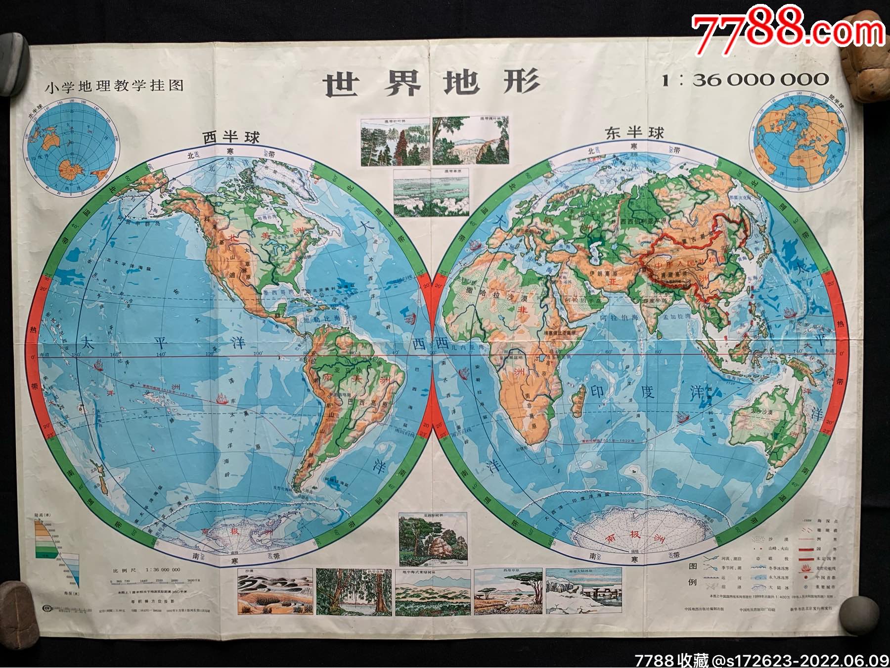 小学地理教学挂图世界地形