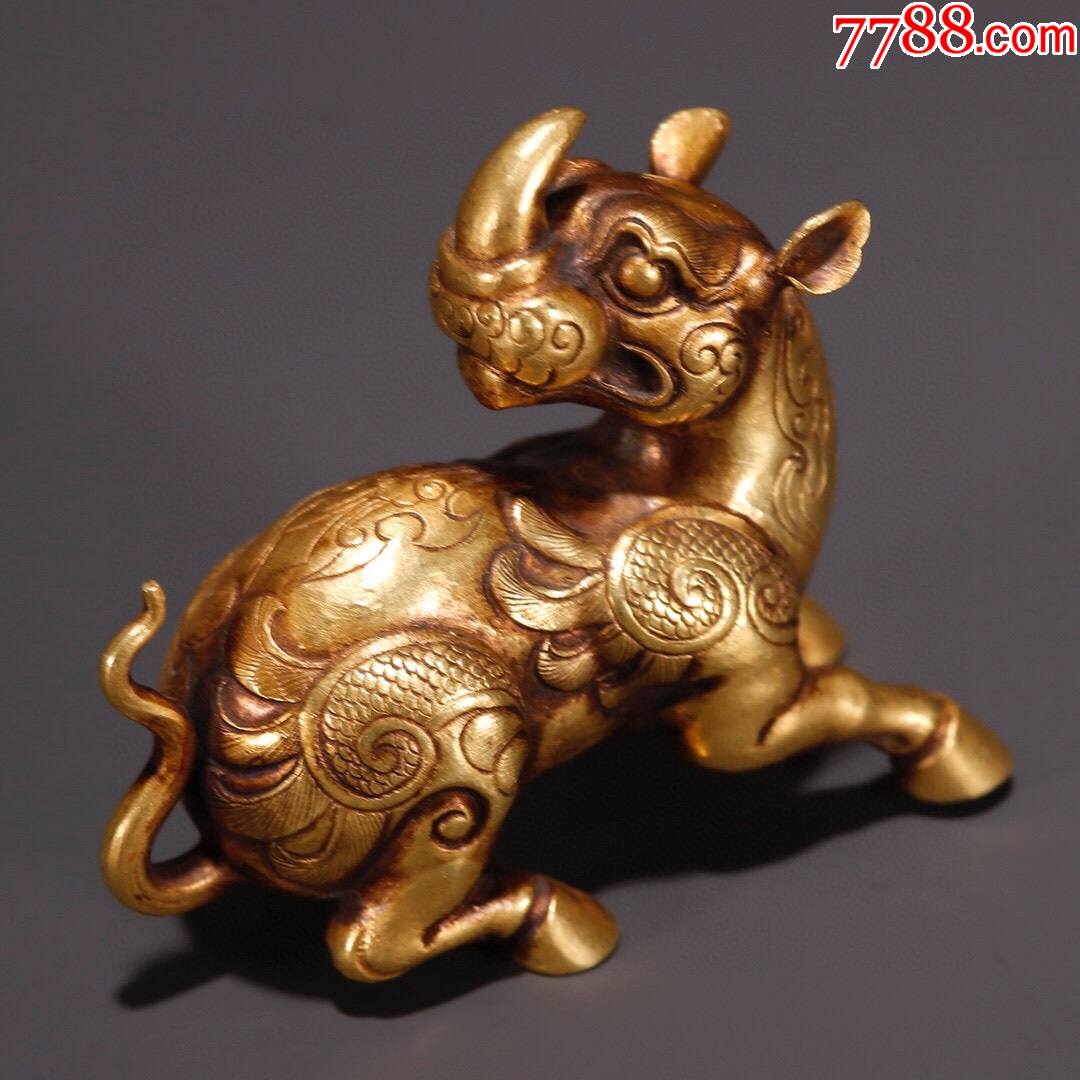 纯金雕天禄瑞兽摆件_其他金器_红雪莱香【7788收藏__收藏热线】