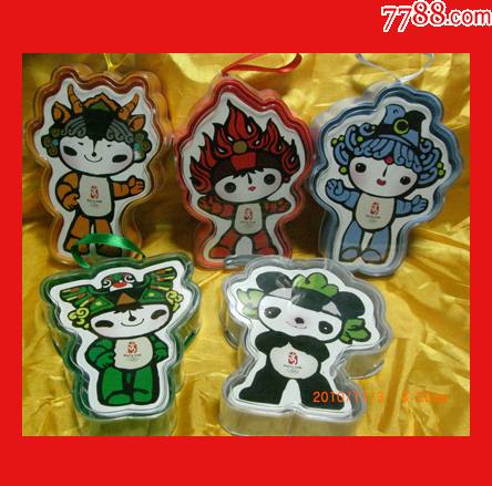 奥运福娃大型异形扑克福娃精美塑盒装