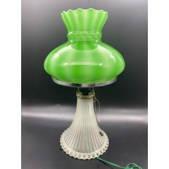 老上海台灯琉璃台灯绿色玻璃灯罩老台灯影视道具怀旧收藏(se87580149)