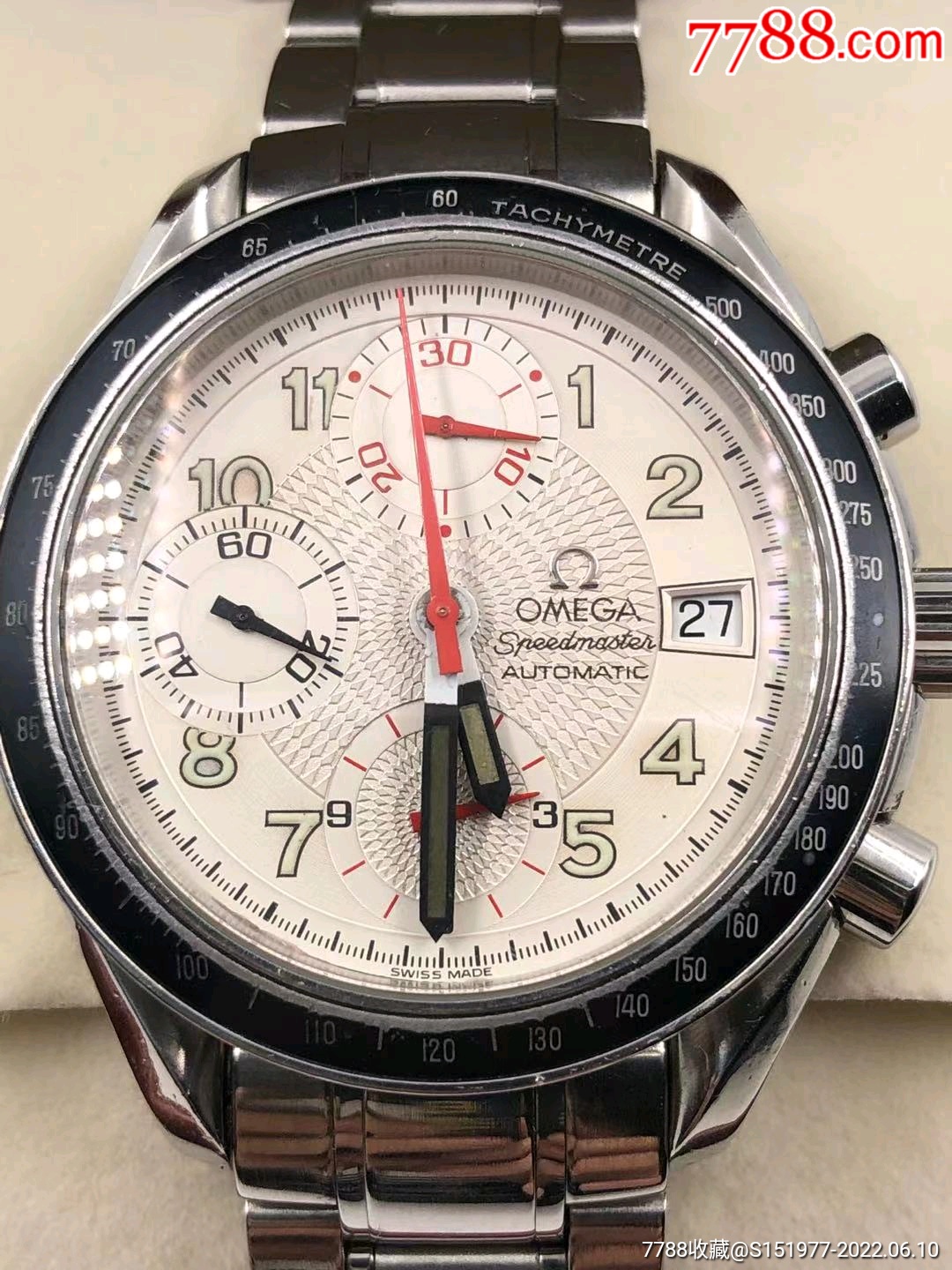 欧米茄超霸赛车mark40特定计时码表舒马赫限量登月海马铁