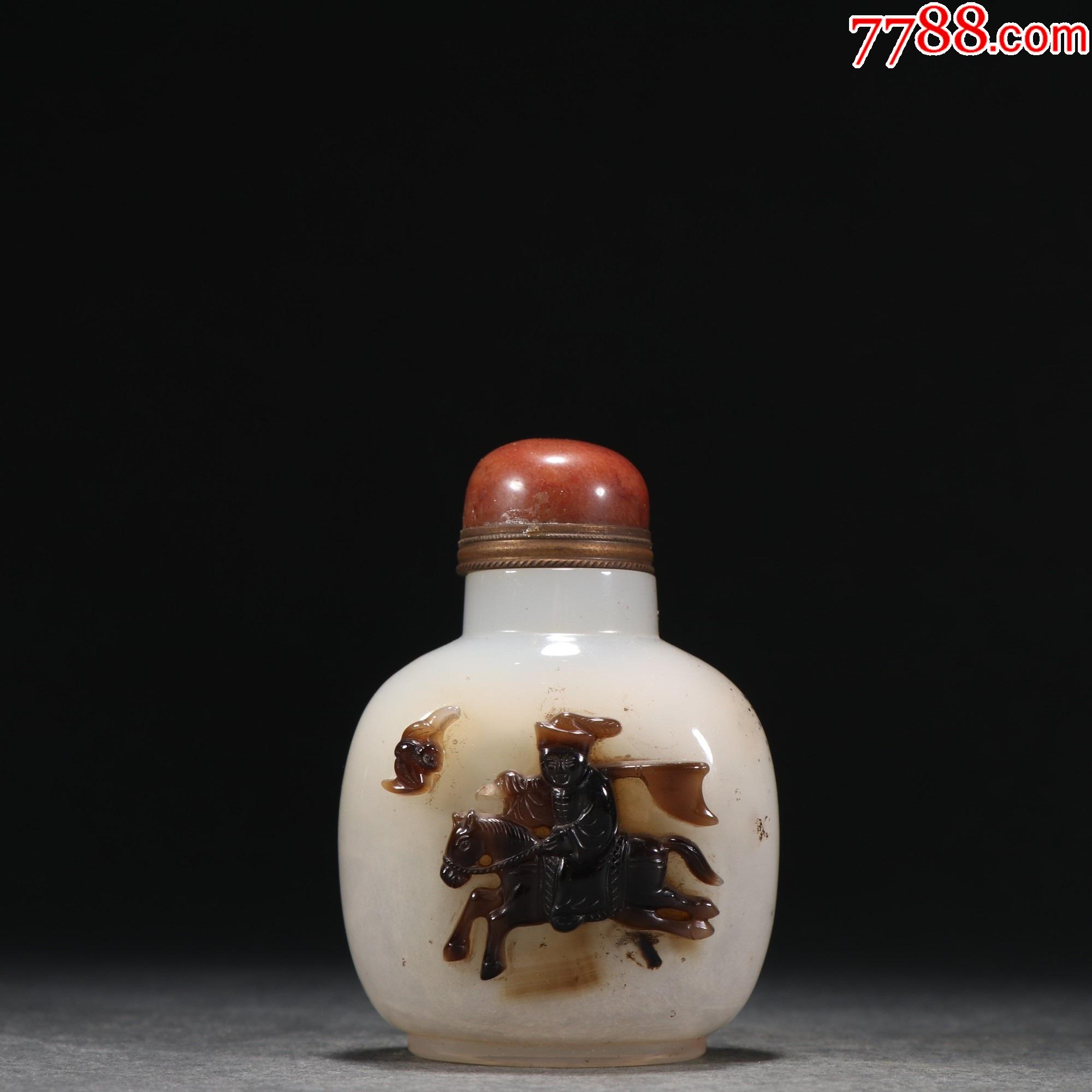 俏色玛瑙雕人物故事鼻烟壶。_旧鼻烟壶_飞鸿堂【7788旧书网】