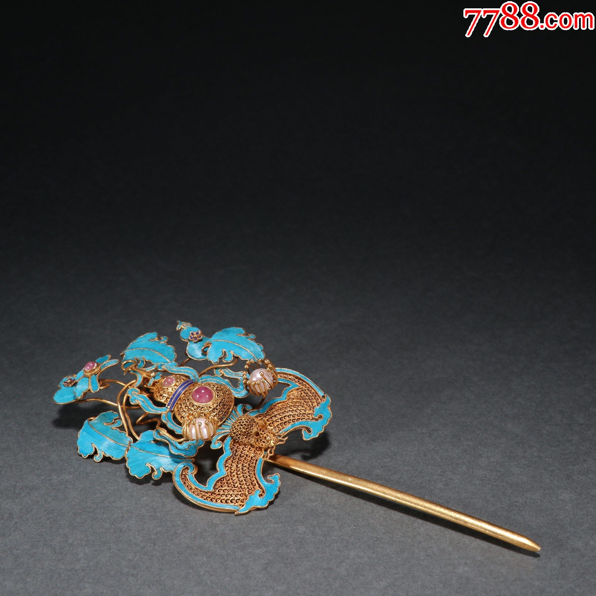 银鎏金点翠福禄发簪._价格4000元_第1张_7788收藏__收藏热线