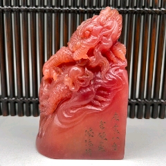 寿山石荔枝冻白田石印章，15x8x8，重1615克-寿山石-7788旧书网