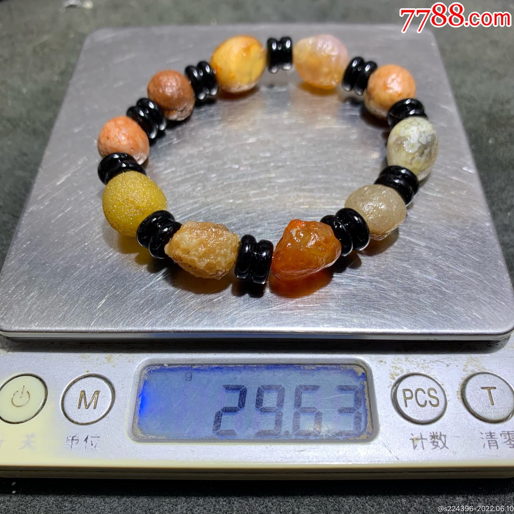 精美戈壁彩珠筋脉石原石手串一条-价格:39元-se87597472-玛瑙-零售