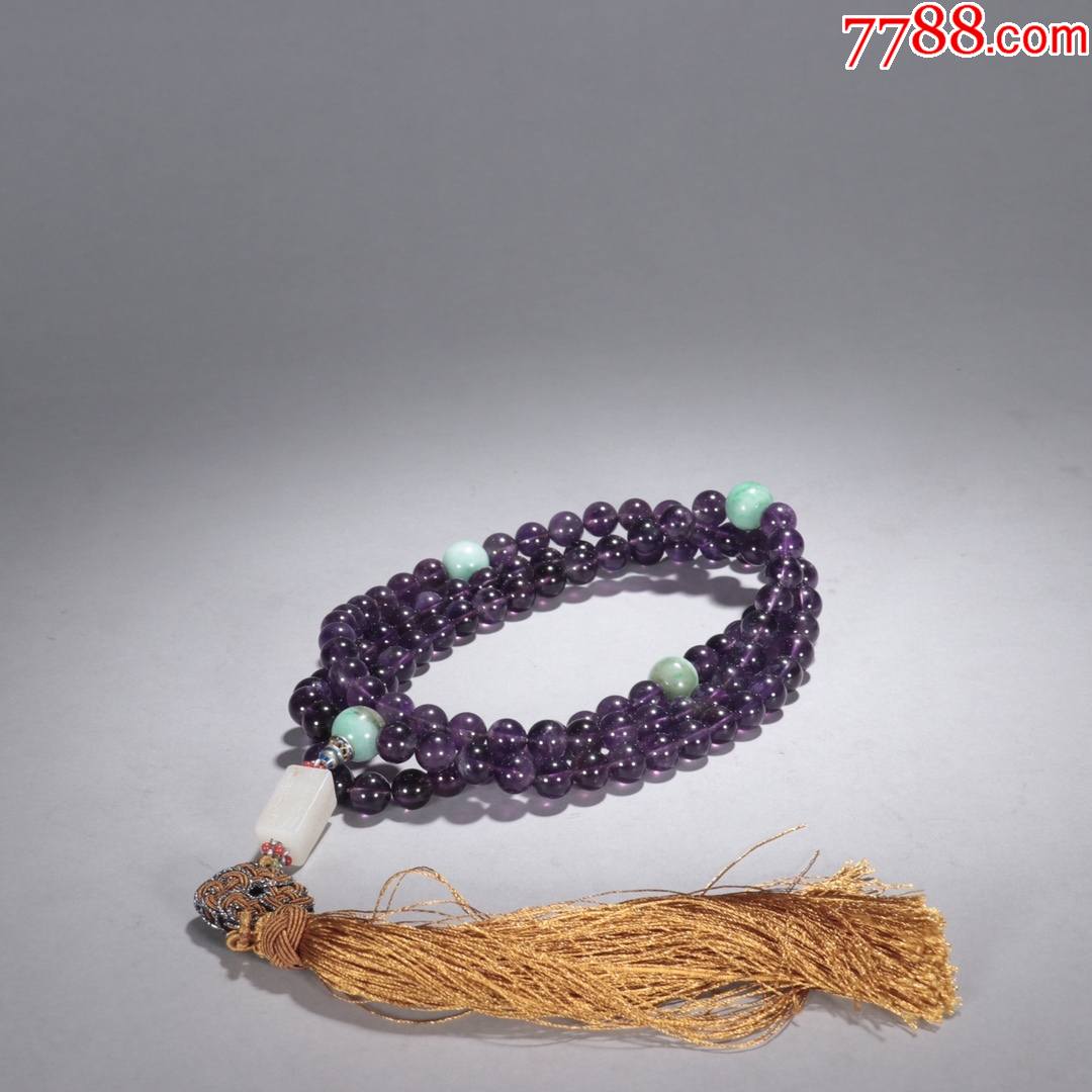 天然紫水晶108颗佛珠