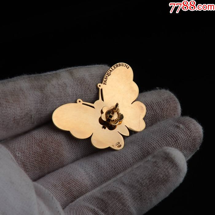 8克意大利顶级珠宝品牌翩跹蝴蝶18k金镶钻胸针_金器/金饰_第6张_7788