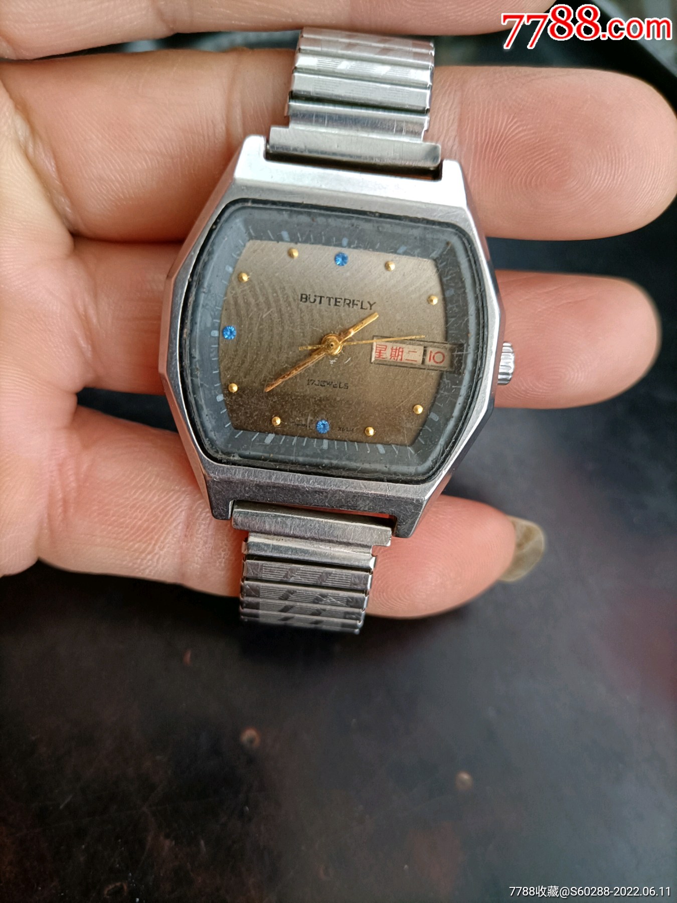 butterfly蝴蝶公主手表蝴蝶公主机械手动上条双历手表男款_手表/腕表