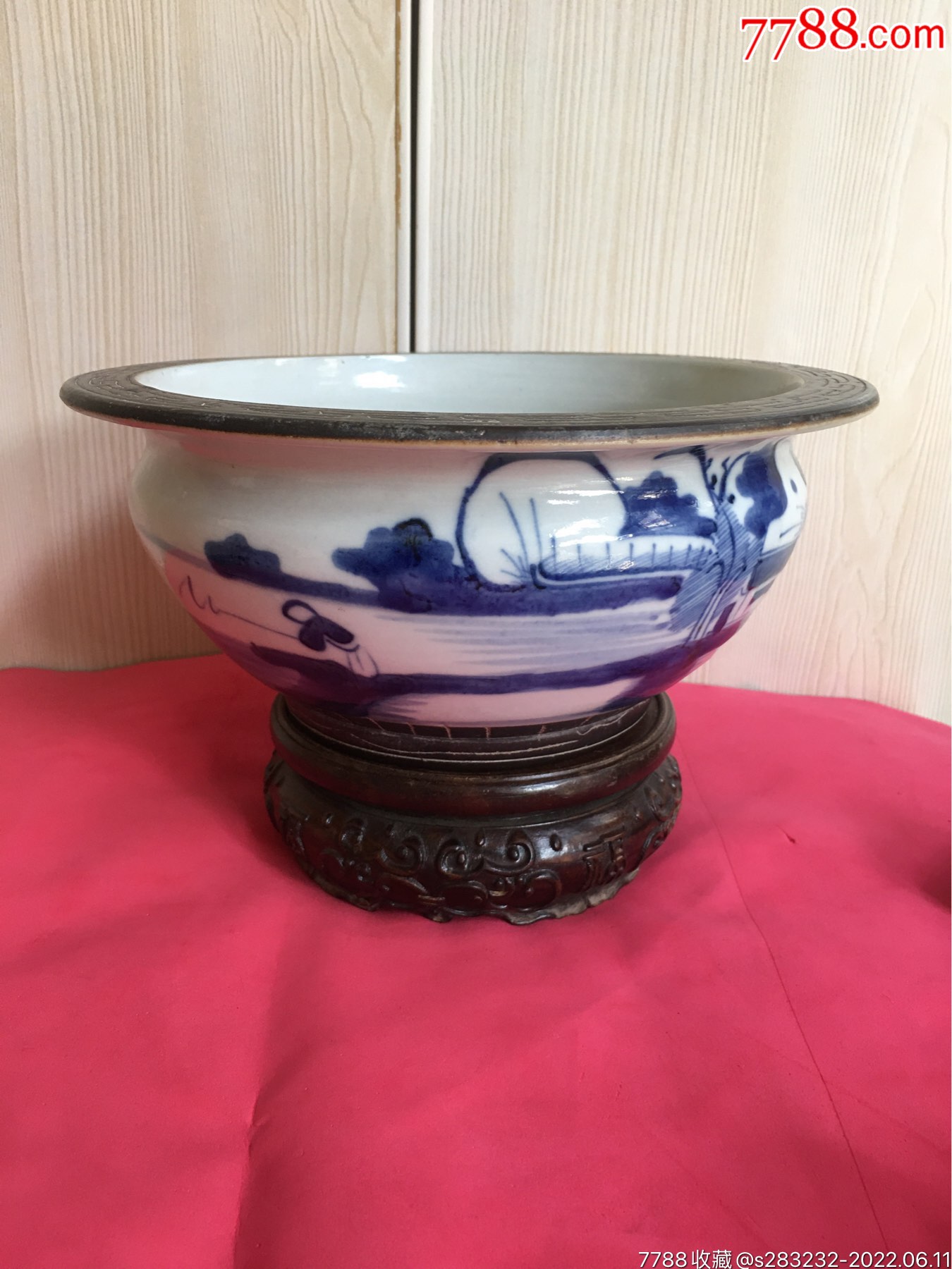 清代青花人物山水香炉-价格:2288元-se87612409-青花瓷-零售-7788收藏