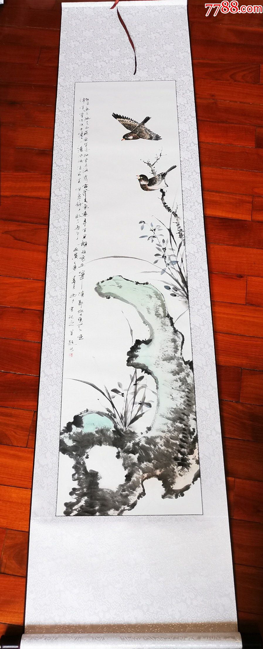 【亦风斋签约画家,卷轴精装裱】国家一级美术师、知名画家李玉夕作品:兰_花鸟国画原作_亦风斋书画【7788商城】