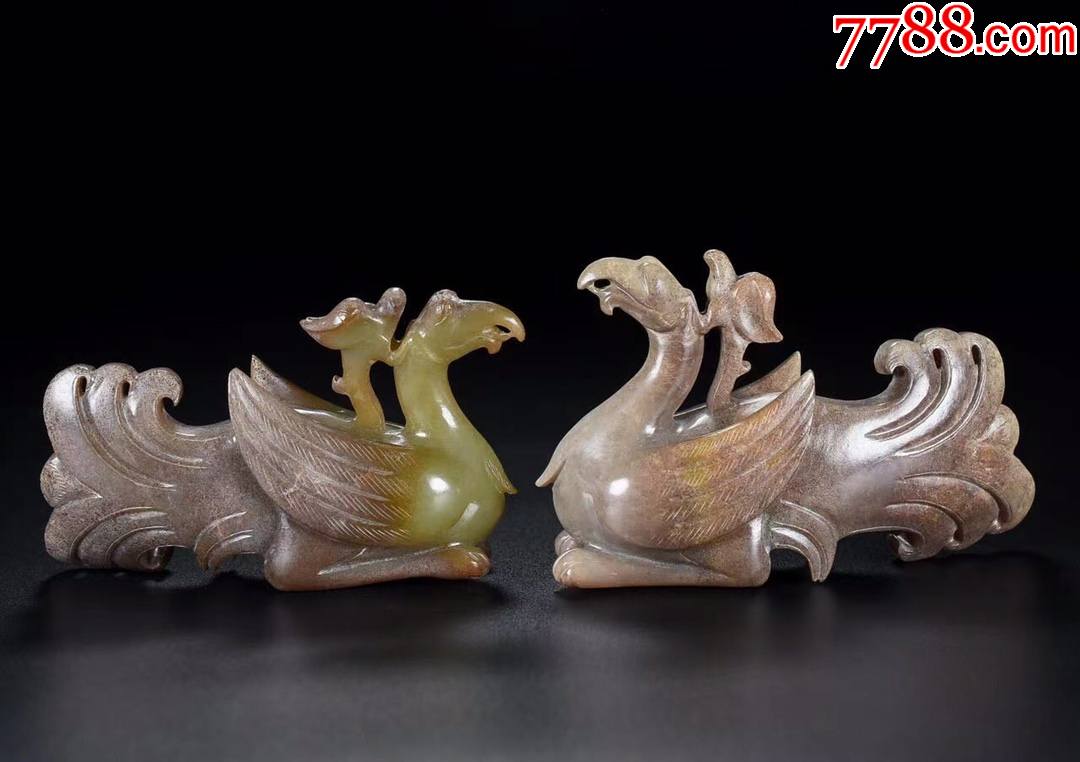 和田玉凤凰一对,_价格6500元_第1张_7788商城__七七八八商品交易平台