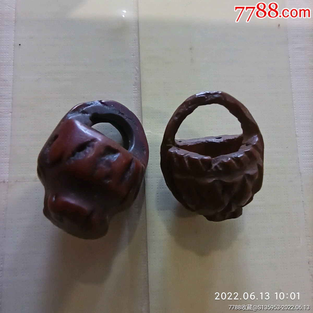 一对核雕花篮,-价格:200元-se87647314-杏核/桃核雕-零售-7788收藏