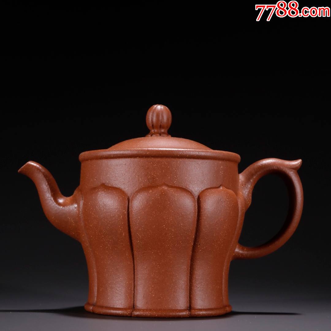 时鹏款紫砂莲瓣纹茶壶
