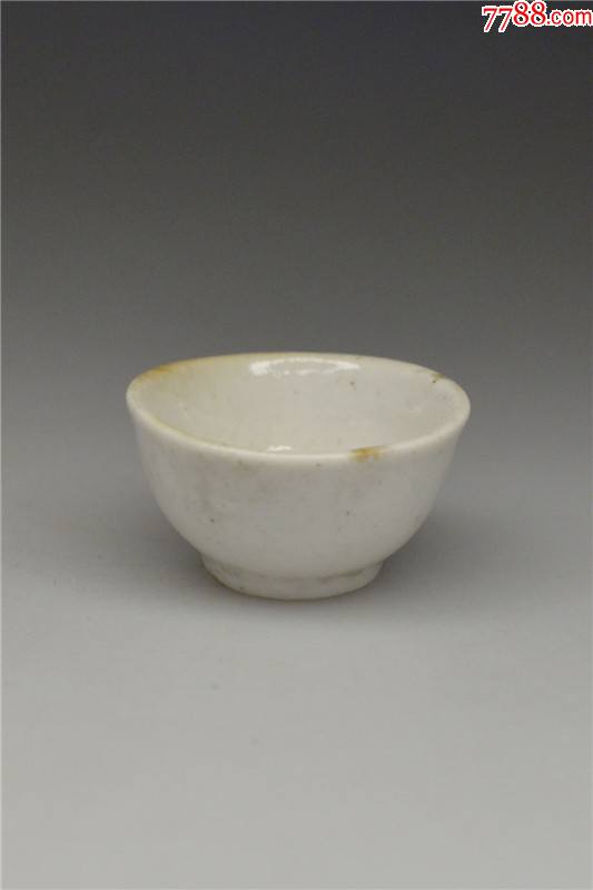 民国到文*白釉功夫茶杯小杯老杯子茶具品茗杯茶盅古玩古董古瓷器-价格