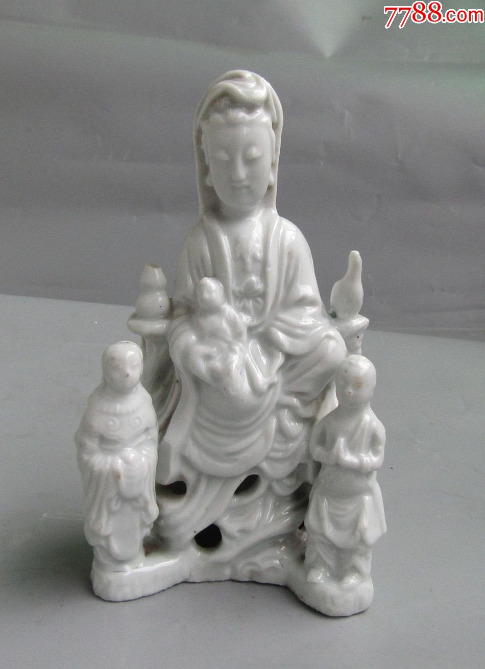 民国德化白瓷观音像a73