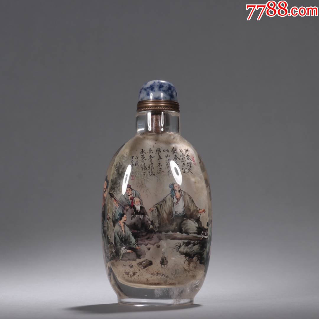 清-丁二仲款"竹林七贤"水晶鼻烟壶_鼻烟壶_第2张_7788老玩具收藏