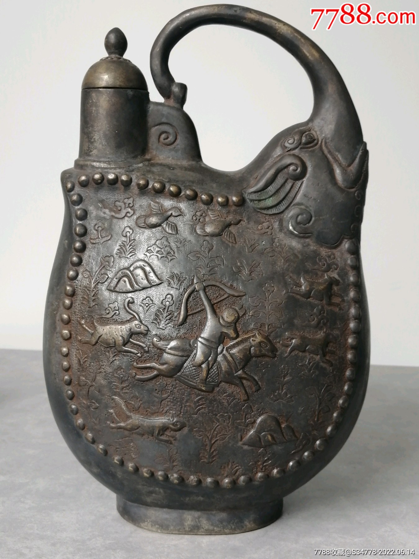 辽金铜皮囊壶-价格:98000元-se87679282-铜皿/盛具-零售-7788鼻烟壶