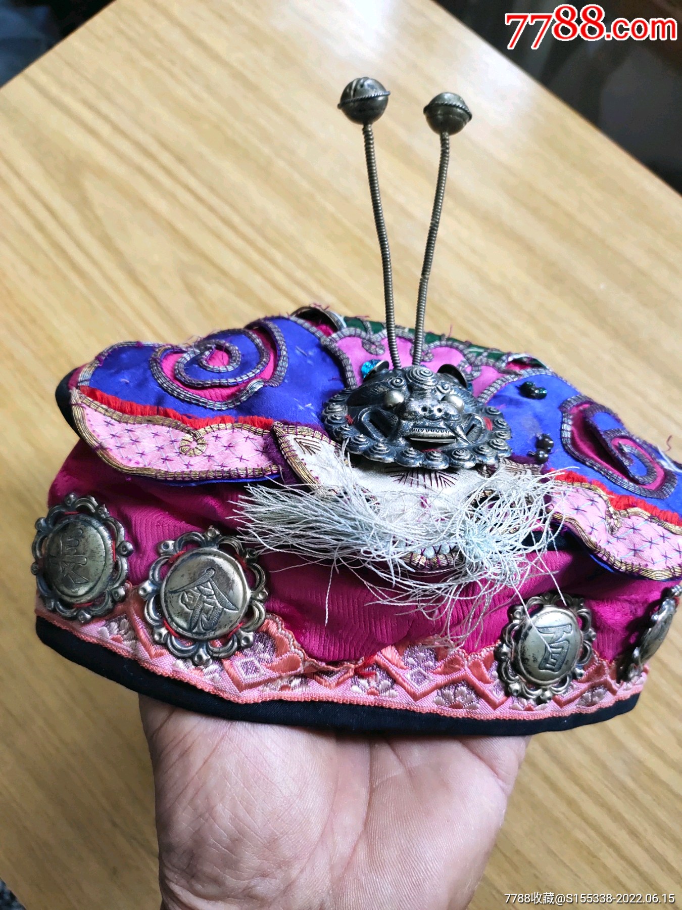 民国银锍金长命百岁虎头帽(保老保真)-价格:800元-se87690874-绣花帽