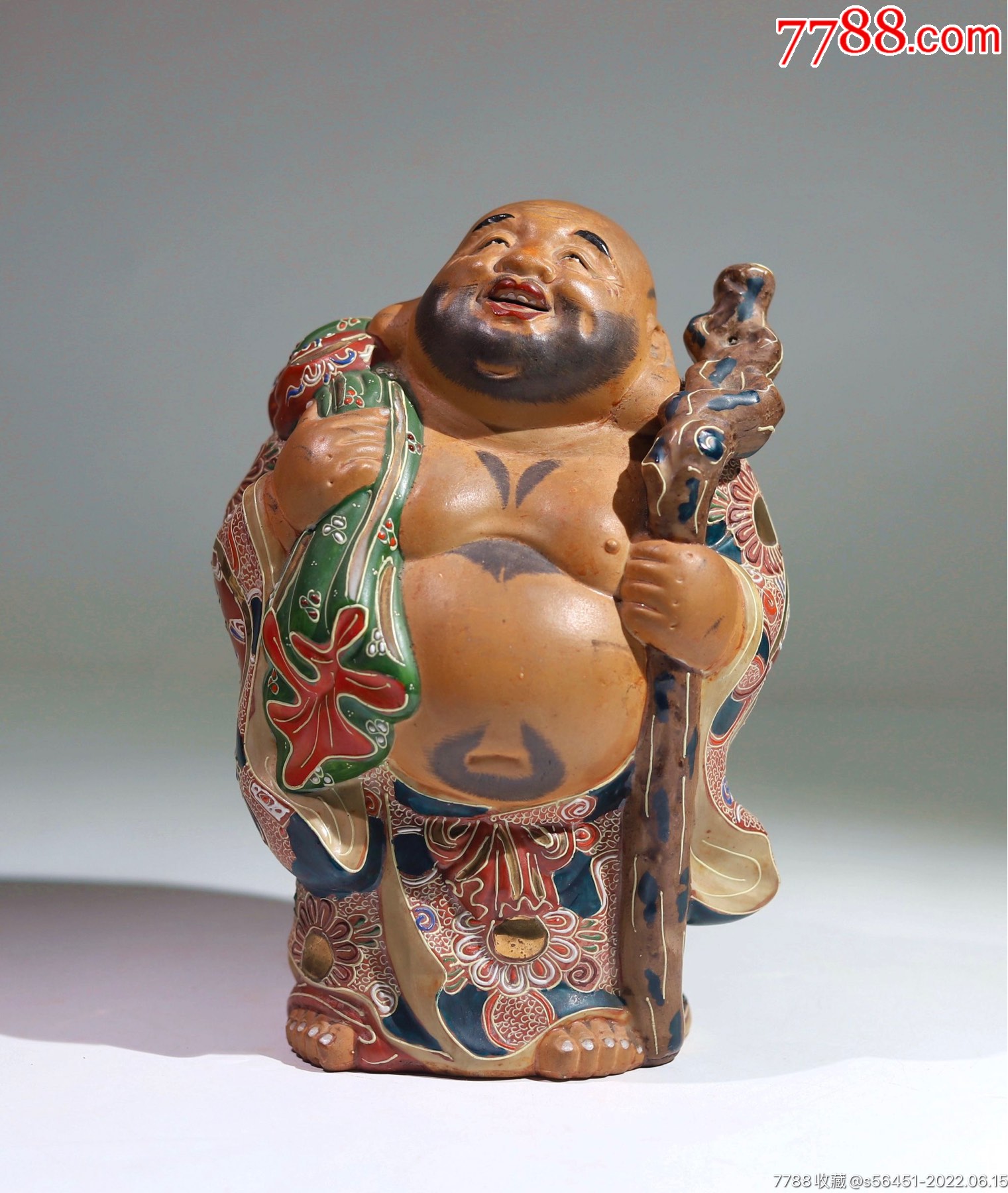 日本名窑"九谷"布袋和尚(弥勒佛)_彩绘瓷/彩瓷_图片欣赏_收藏价格
