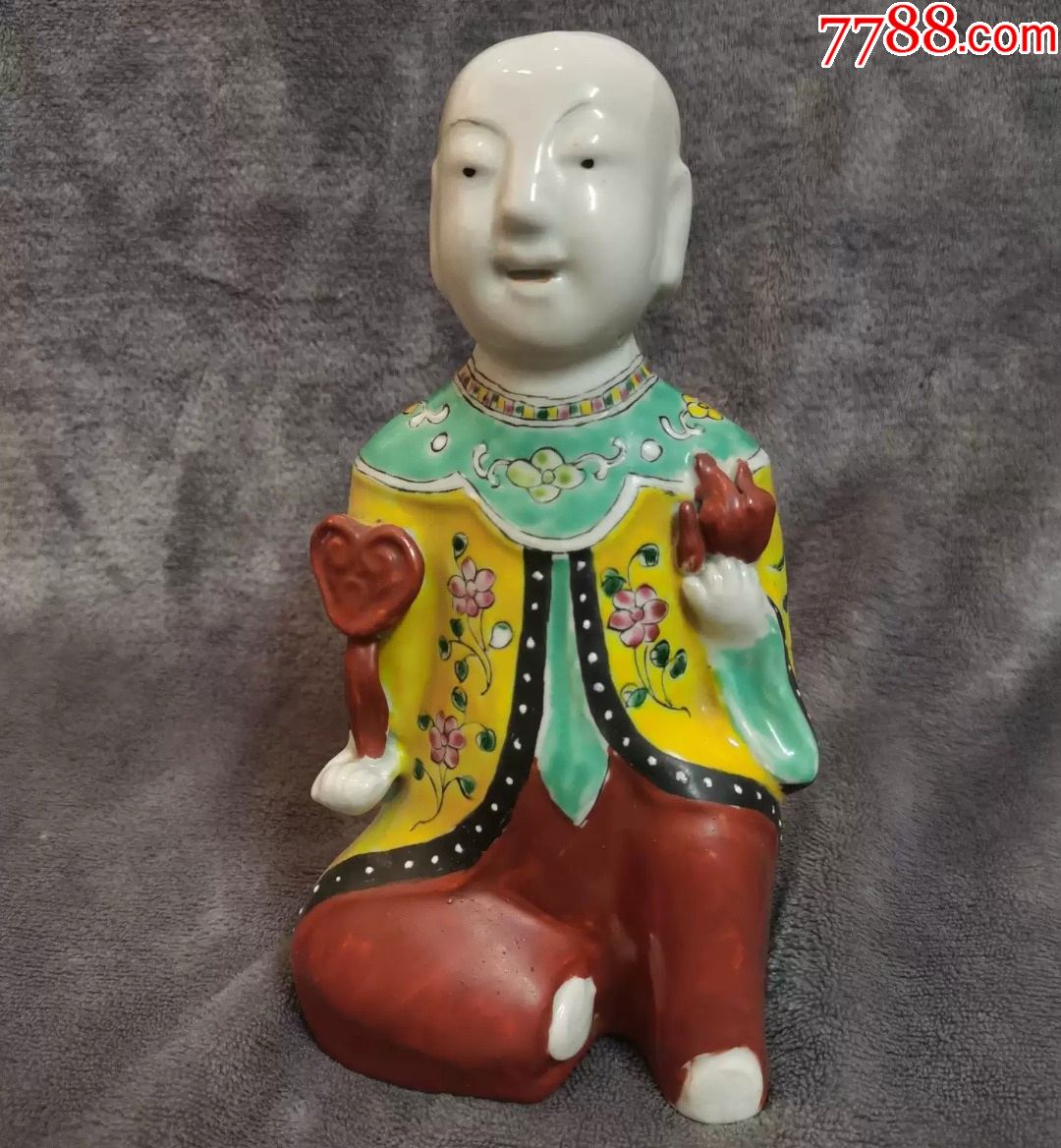 清代粉彩童子瓷塑_雕塑瓷/瓷雕_图片收藏_回收价格_7788老照片