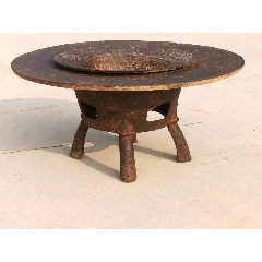 清代,生铁铸造分体取暖做饭两用铁火盆一套