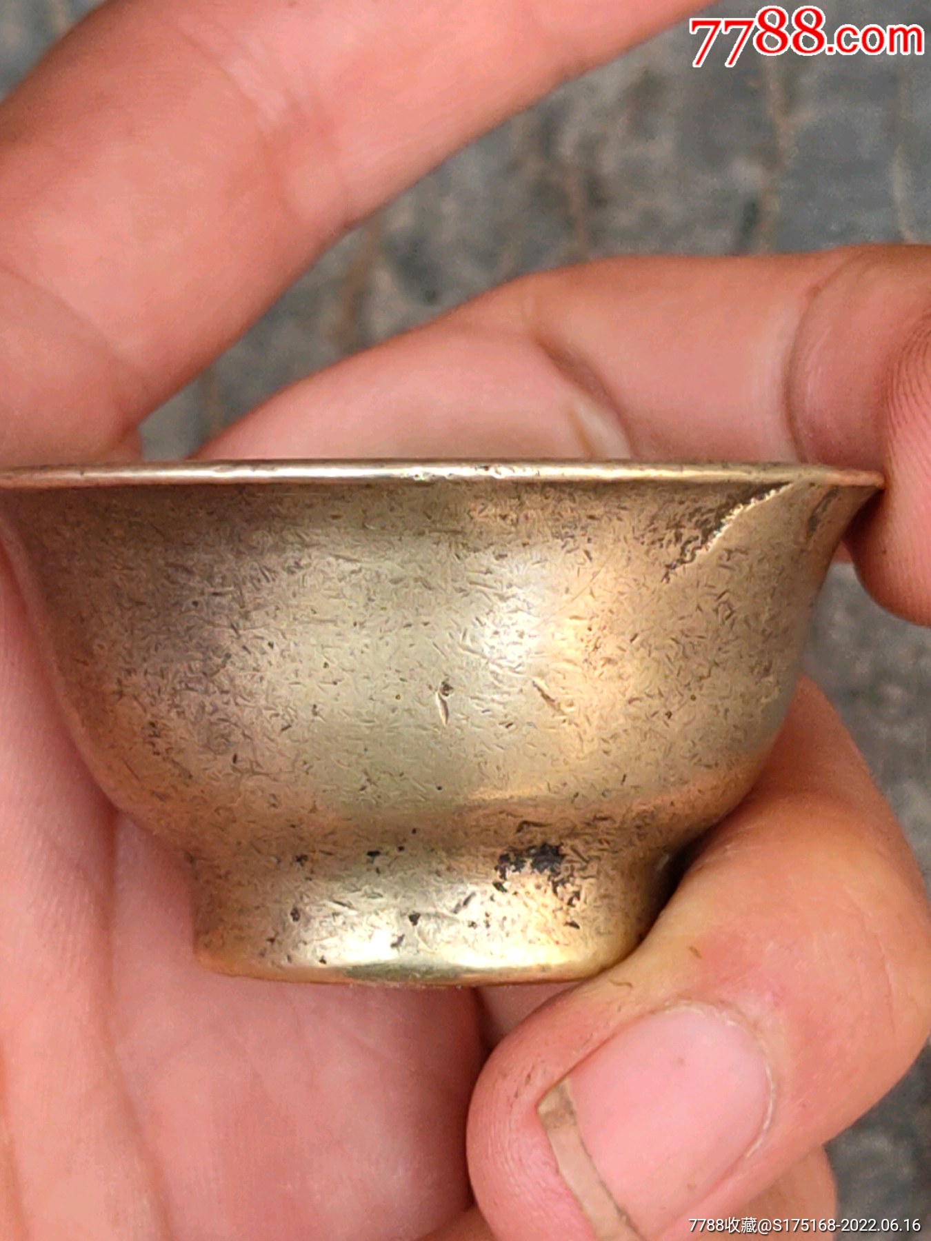 清代厚重老铜杯