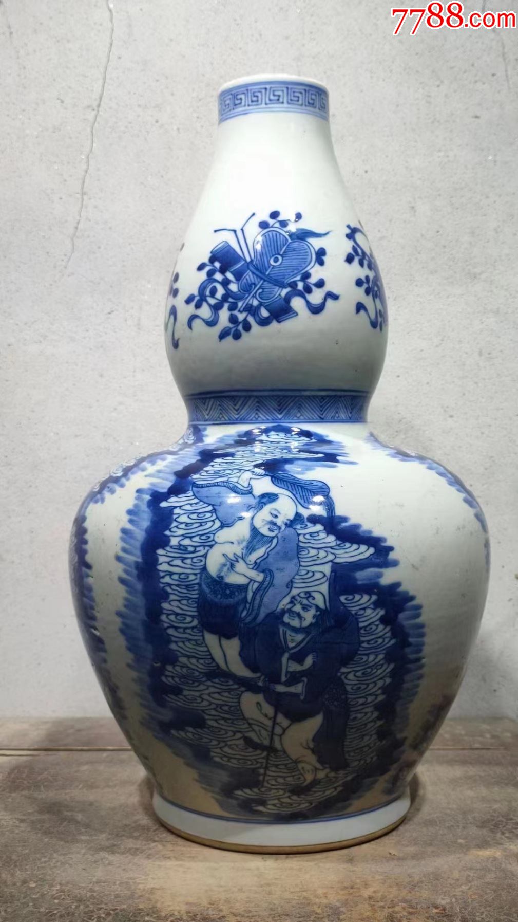 清康熙青花八仙人物葫芦瓶,高36_价格1099元_第1张_7788收藏__收藏