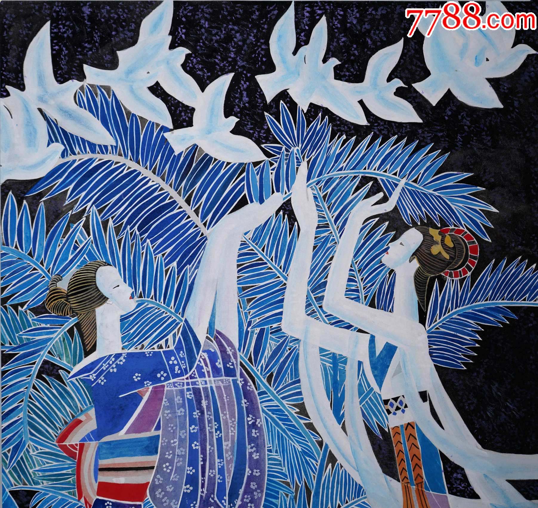 【丁绍光】杰出美籍华人艺术家,现代重彩画大师人物-价格:1950元-se8