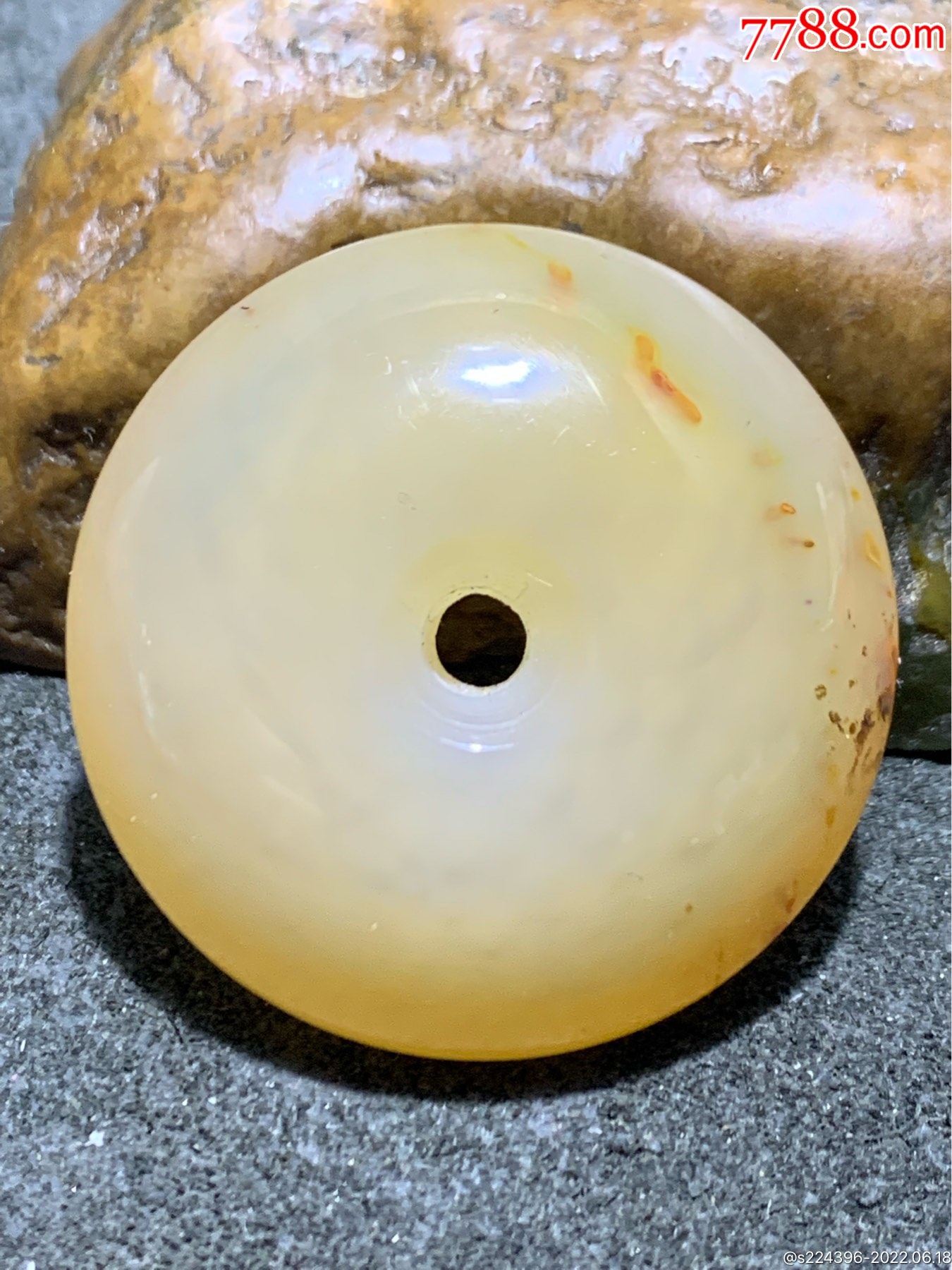 精美冰飘战国红玛瑙面包圈平安扣一个,_价格75元【文玩迷福利社】_第1