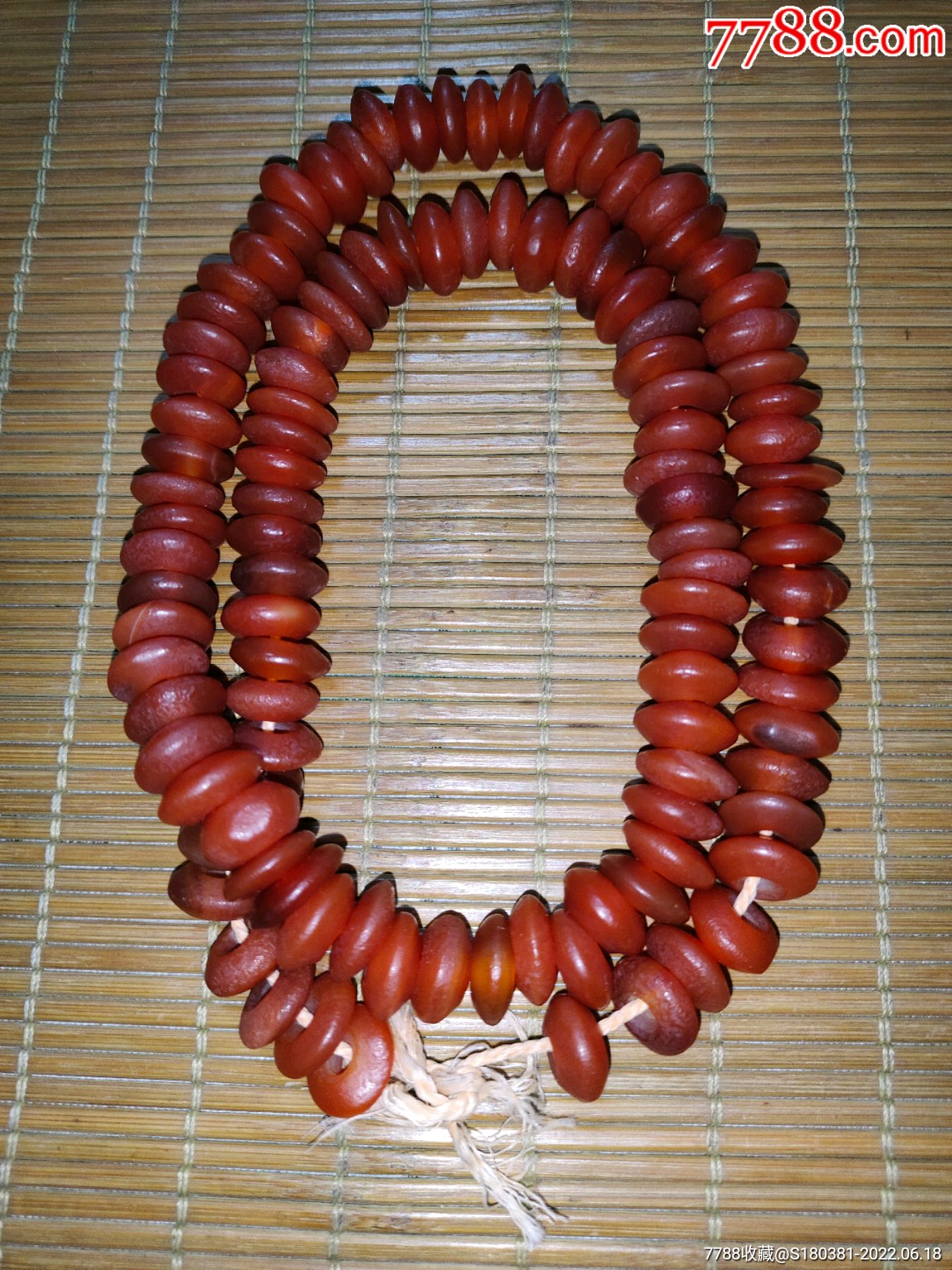 天然酒红玛瑙108随形算盘珠链脖挂手串_价格180元_第1张_7788收藏