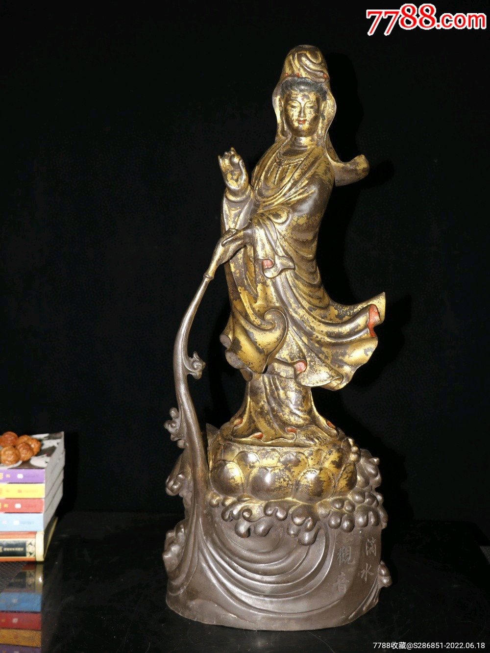 铜鎏金滴水观音净瓶观音菩萨一尊,不议价_铜像/铜佛像_收藏价格_交易
