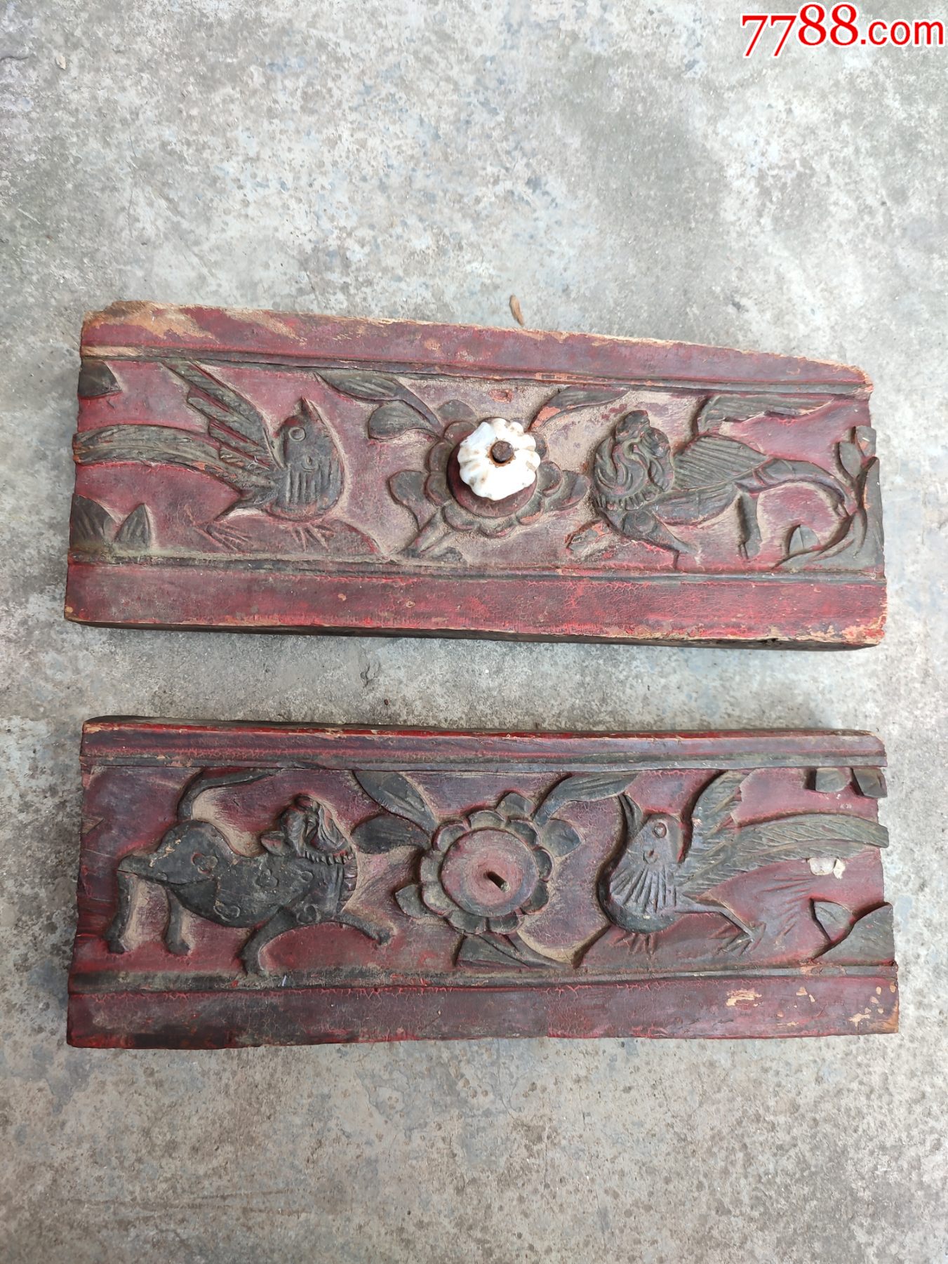 两块包老包真的手工雕刻的雕版抽屉面子品相如图所示