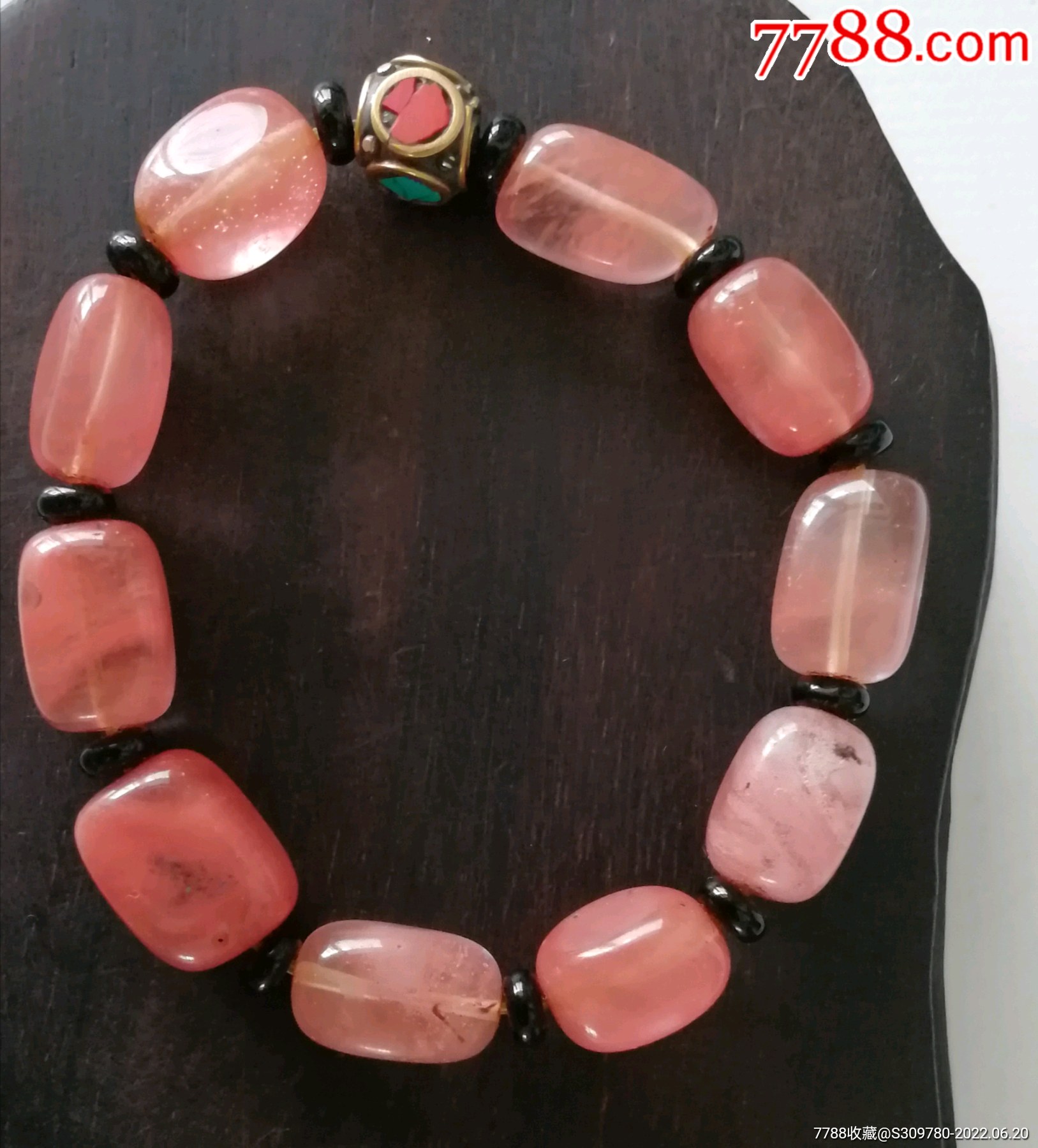 出口创汇时期高端手链男士沉稳大气手工红色老琉璃手串旺桃花运很有