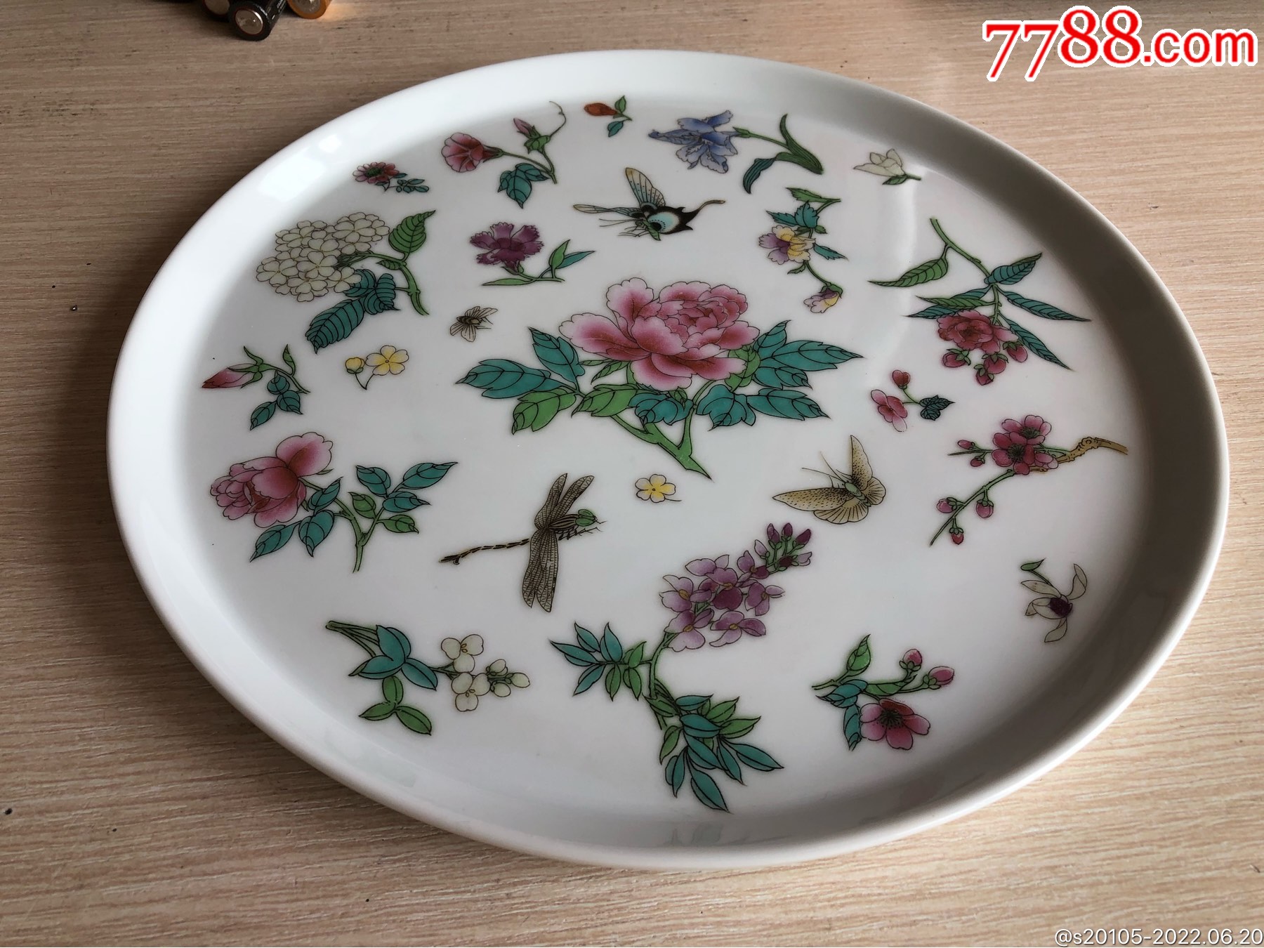 780年代景德镇瓷茶盘百花图_价格350元_第1张_7788收藏__收藏热线