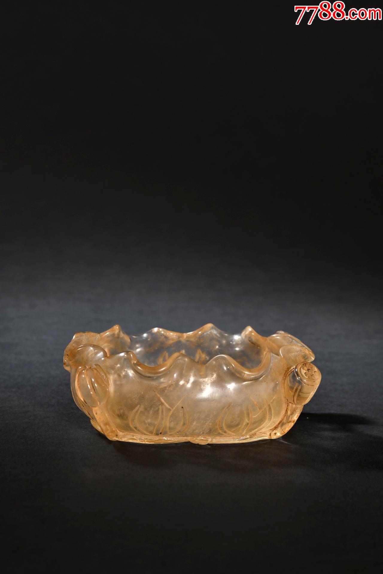 水晶荷花形文房笔洗