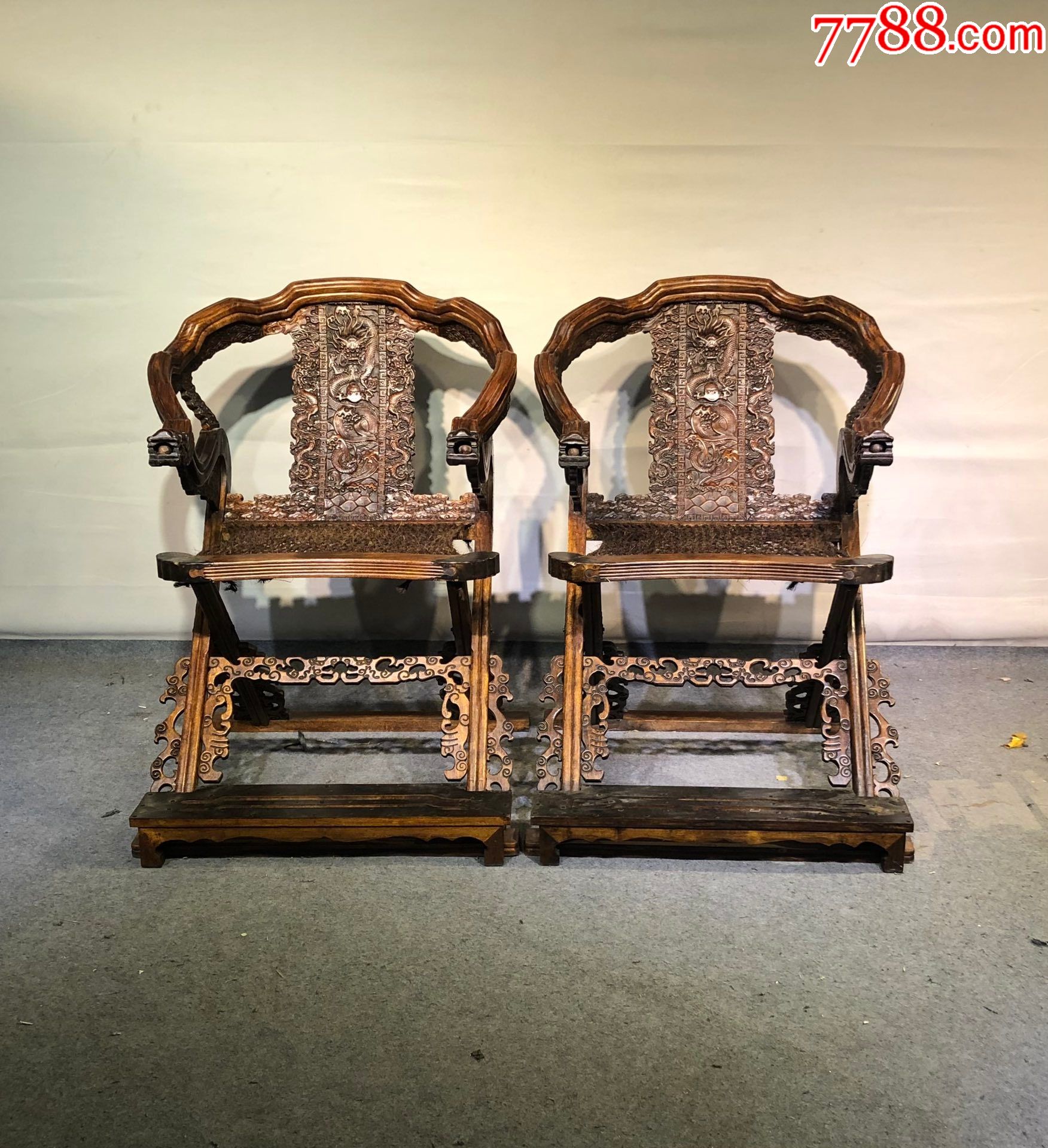 黄花梨交椅一对-价格:15000元-se87802916-木椅/凳-零售-7788收藏