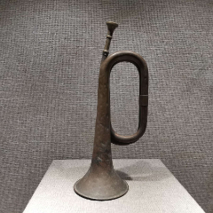 红色收藏70年代老物件文革铜质军号冲锋号原品适用爱国教育展览(se8