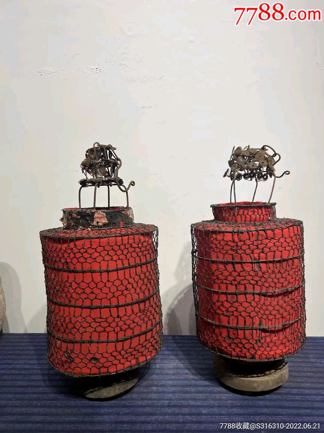 晚清,铁艺灯笼,装饰照明,如图所示,高70直径28_价格1180元_第1张_7788