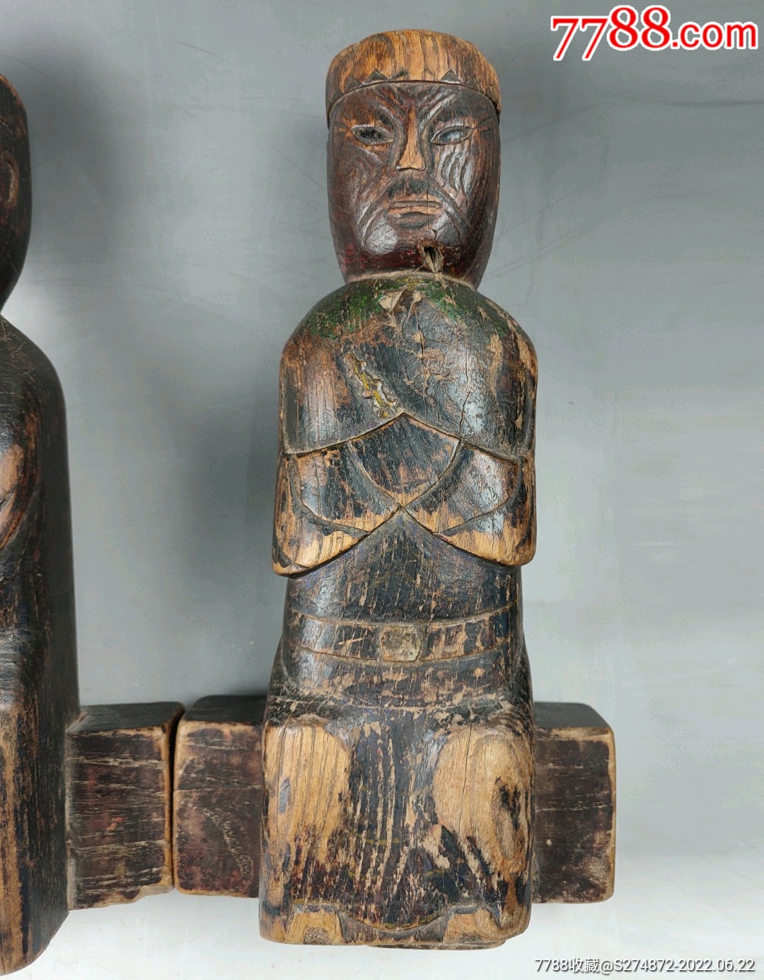 清代木雕文武财神一对-价格:9800元-se87832096-木佛像/人像-零售