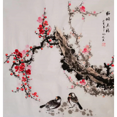 【亦风斋签约画家】山东省美协会员李化信作品:梅开五福