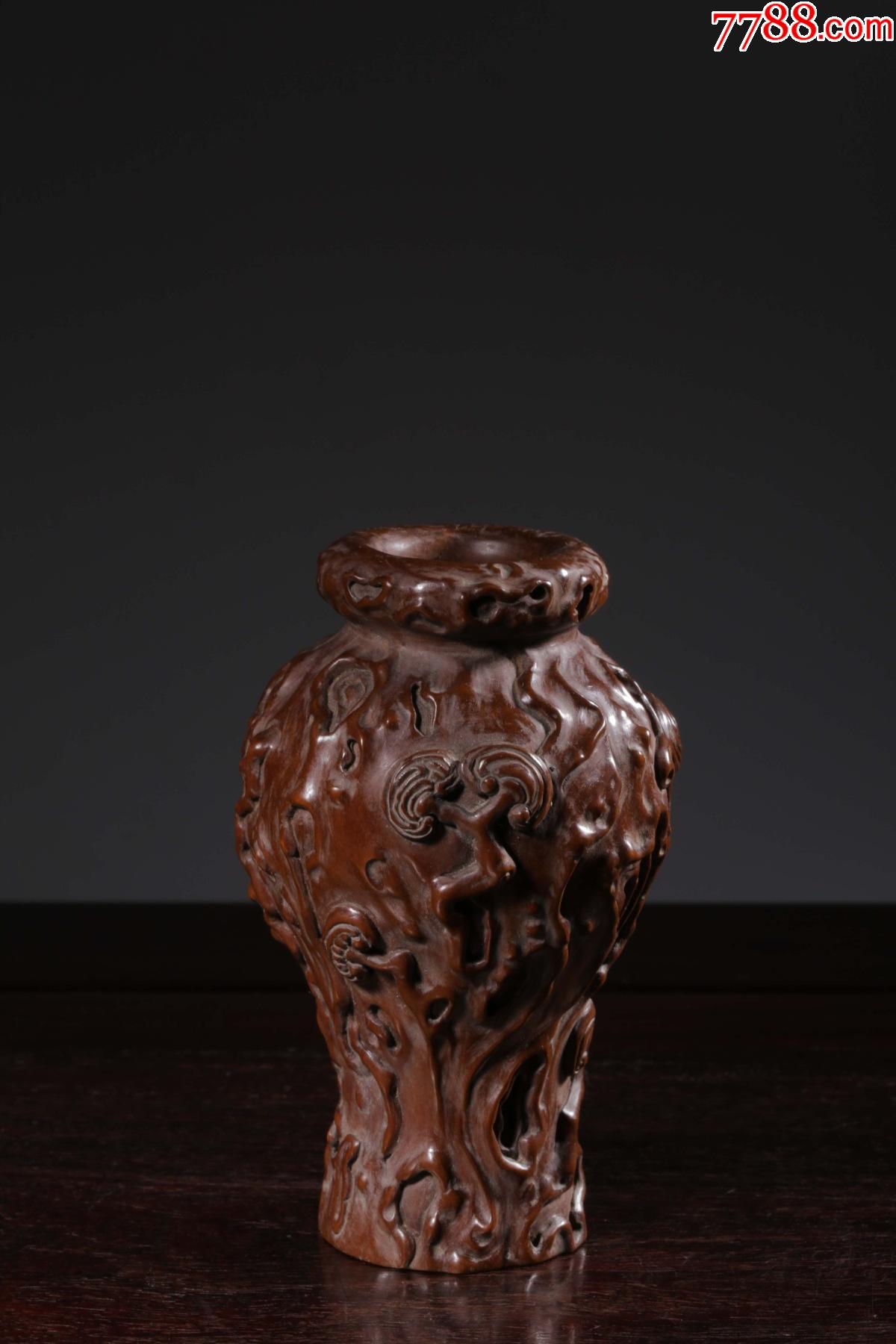 黄杨木整挖雕灵芝纹花插_价格3800元_第1张_7788收藏__收藏热线