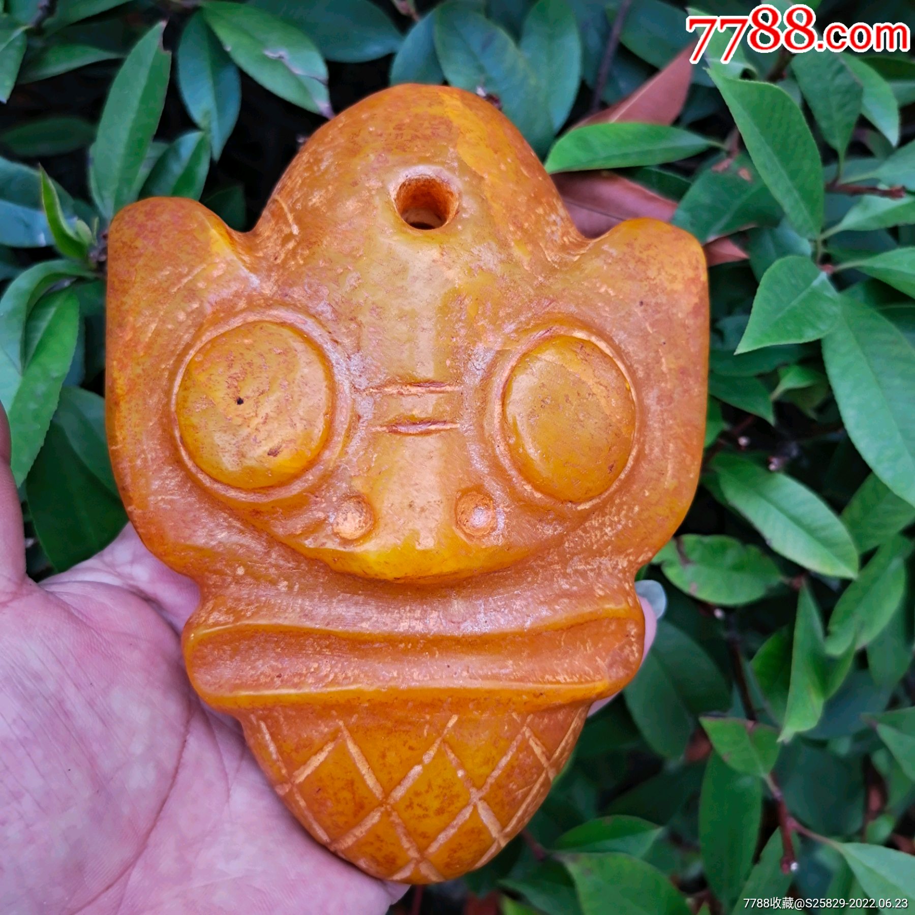 旧藏黄玉面具把件_价格399元_第1张_7788收藏__收藏热线
