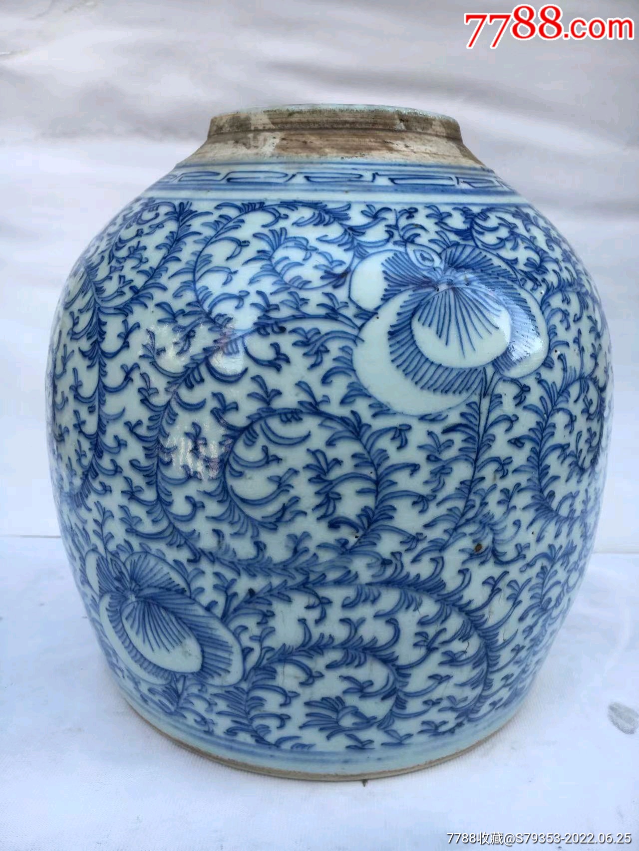 乾隆青花细路缠枝莲罐_价格1260元_第1张_7788收藏__收藏热线