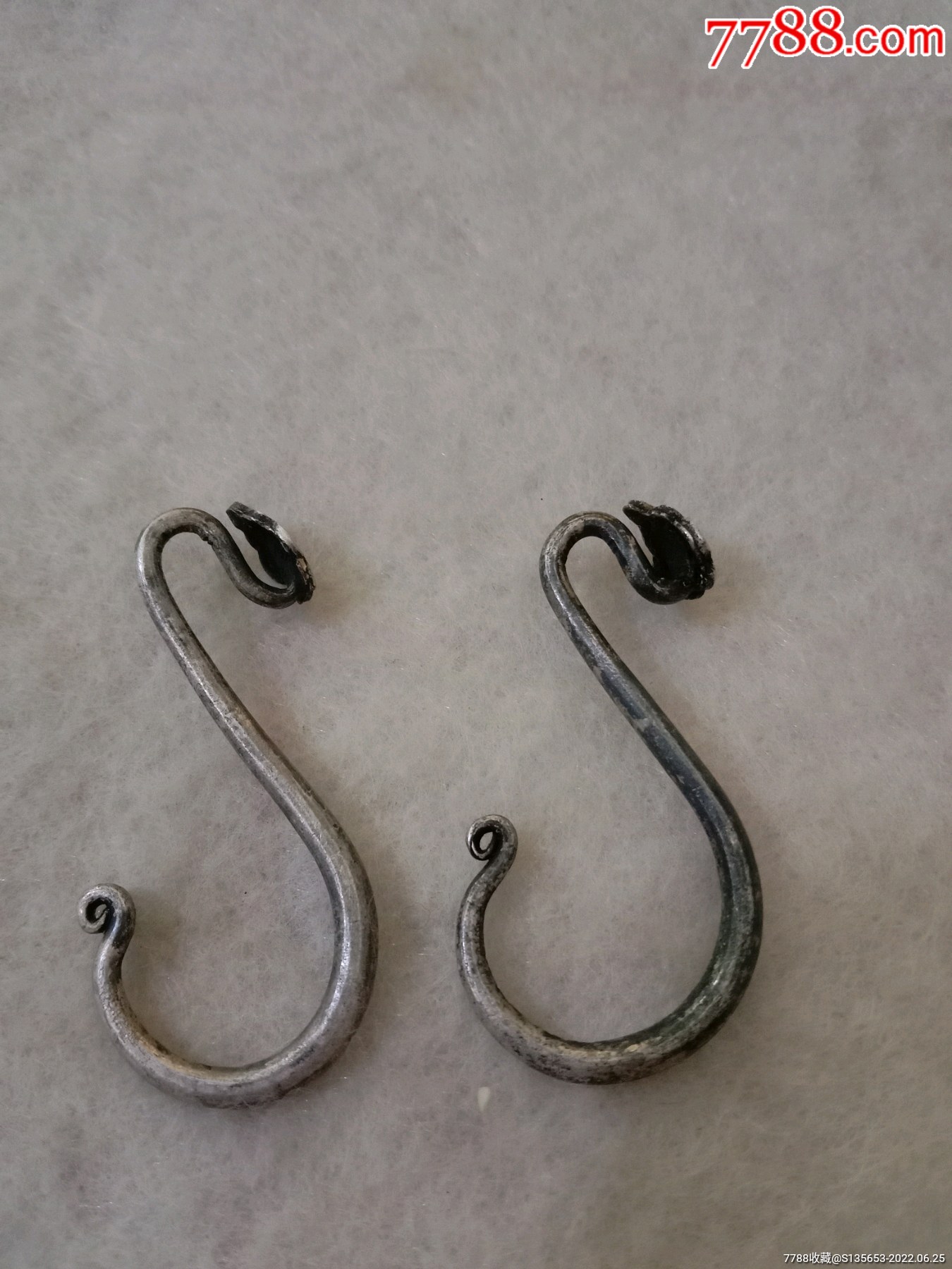 老银耳环一对古朴大气简洁明式风格难得之物喜欢来