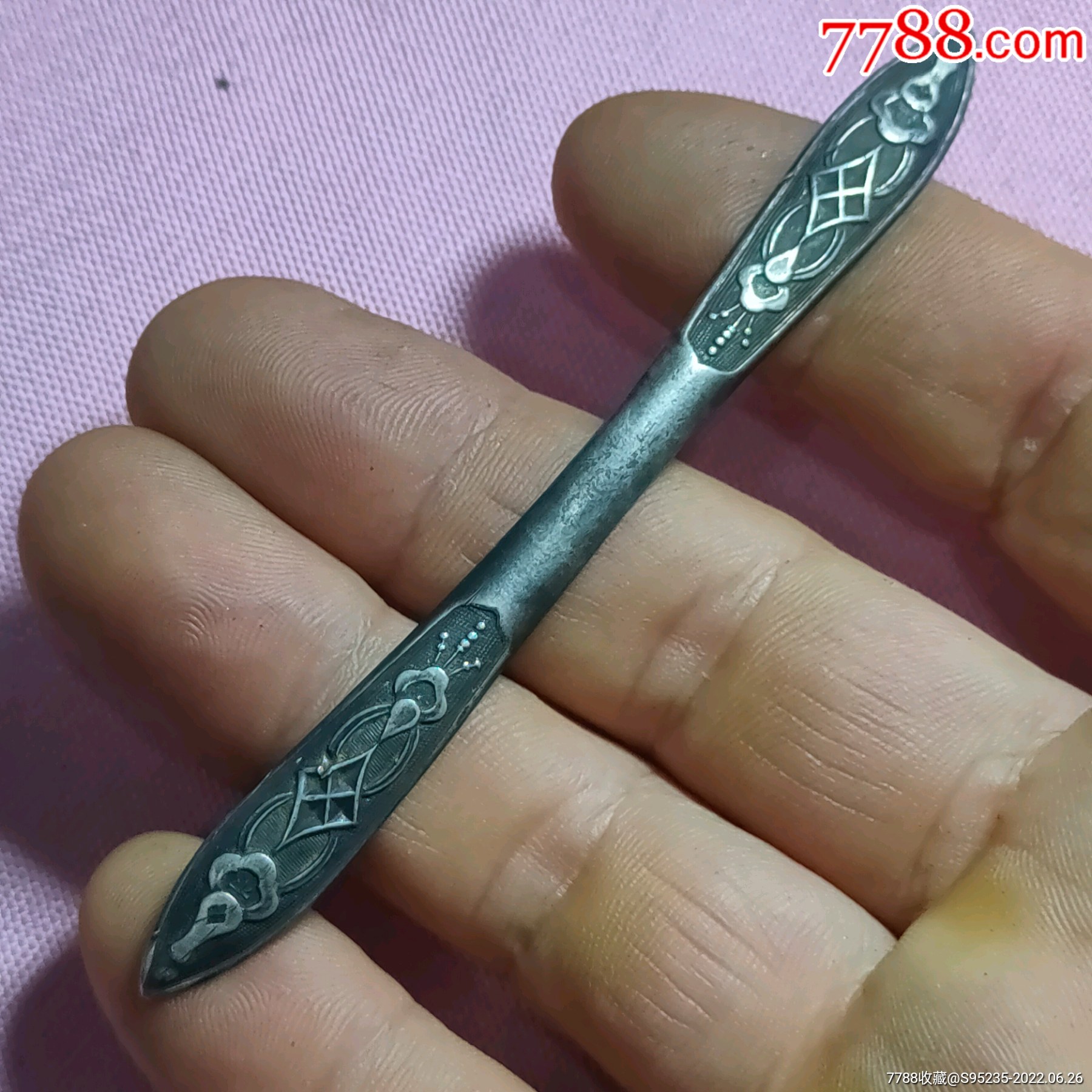 一支漂亮带款的古代银发攒,_银簪/银钗_收藏价格_鉴定交易_7788瓷器网