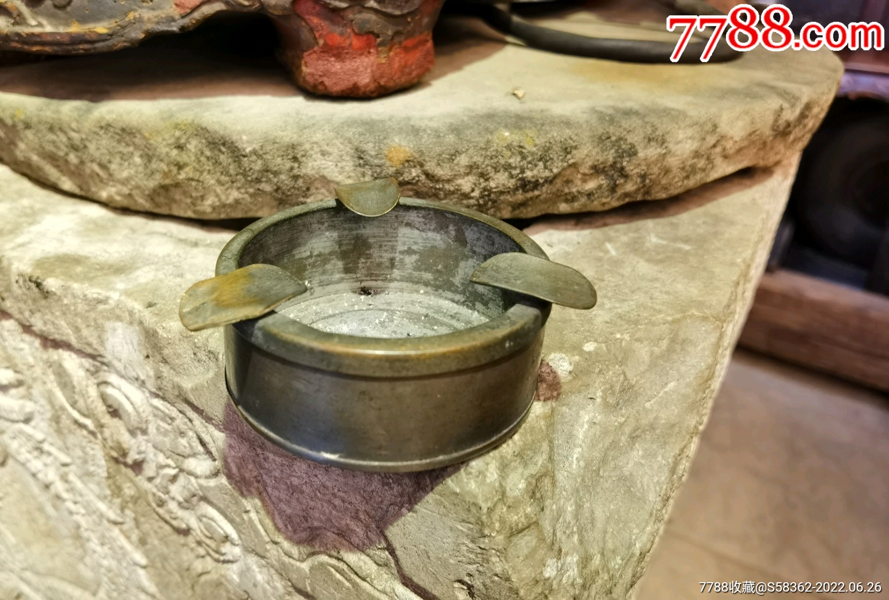 民国时期漂亮的铜镀洛烟灰缸vintage摆设可用可藏