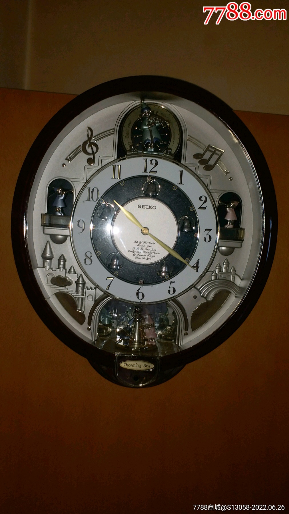 平成十二年奖品钟-seiko日本精工高档客厅欧式智能音乐感光报时挂钟