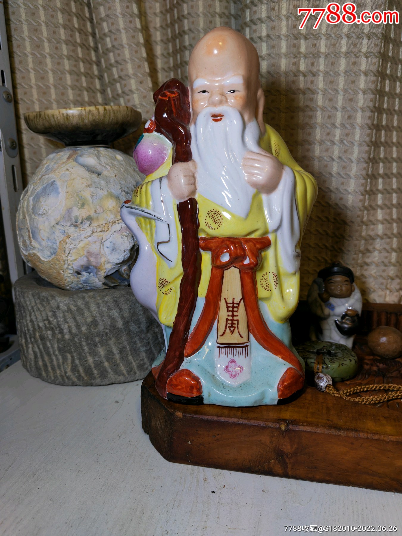 老物件老厂货寿星公摆件高度25公分品相好保存的非常不错低价惠友看好